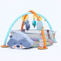 Развивающий коврик 3 в 1 &laquo;Енот&raquo;, 68х68 см, 30 цветных шариков, 5 игрушек, Крошка Я