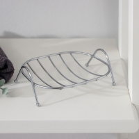 Мыльница на ножках Доляна &laquo;Сибарит&raquo;, 12&times;9.5&times;4 см, хромированная