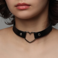 Чокер &laquo;Искушение&raquo; сердце, цвет чёрный в серебре, 40 см