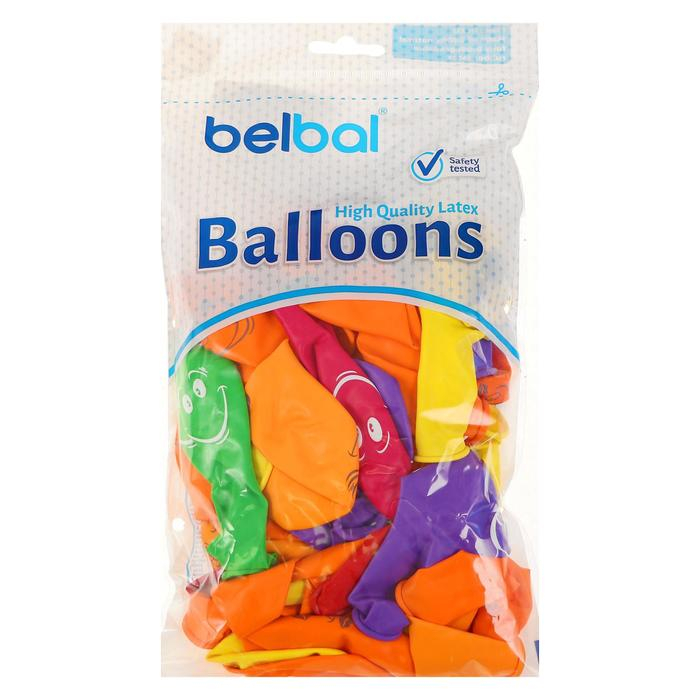 Шар латексный 14" &laquo;Улыбка&raquo;, набор 50 шт., цвета МИКС