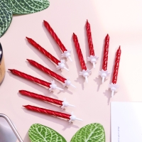 Свечи в торт "Спираль", 6 см, рубиновые, набор 10 шт Свечи в торт "Спираль", 6 см, рубиновые, набор 10 шт