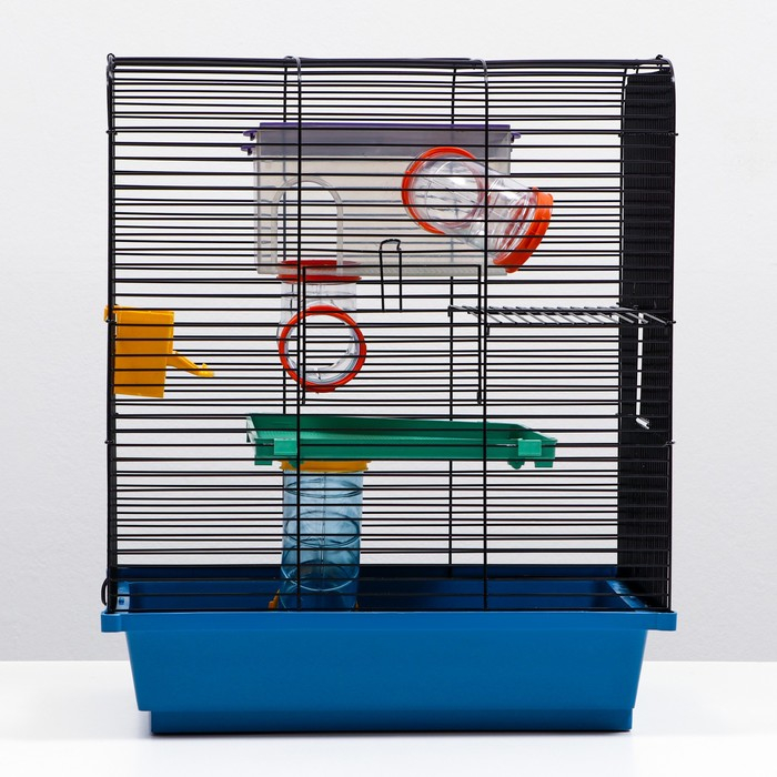 Клетка для грызунов трехярусная, туннели микс видов 39 x 29 х 46 см, микс цветов Клетка для грызунов трехярусная, туннели микс видов 39 x 29 х 46 см, микс цветов