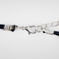 Чокер &laquo;Две нити&raquo; большая бусина, цвет белый в чёрном, L=39