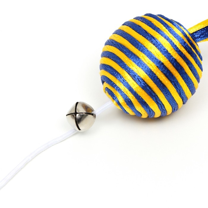 Дразнилка-удочка Дразнилка-удочка "Шар с перьями", голубая на оранжевой ручке