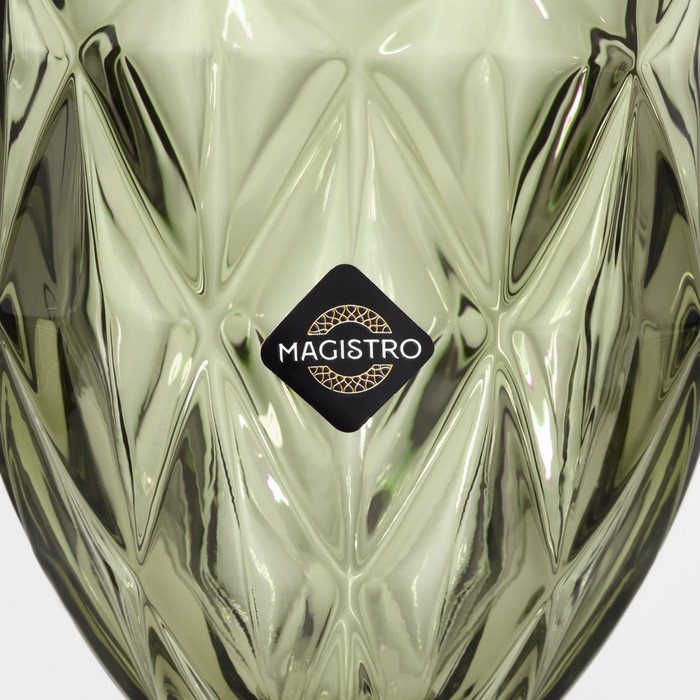 Бокал для вина стеклянный Magistro &laquo;Круиз&raquo;, 250 мл, 8&times;15,3 см, цвет зелёный