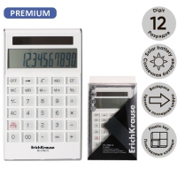 Калькулятор настольный 12-разрядов ErichKrause DC-2708-12 Classic, белый Калькулятор настольный 12-разрядов ErichKrause DC-2708-12 Classic, белый
