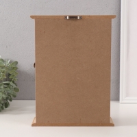 Ключница дерево 6 крючков "Круги. Ключи и сердце" розовый 6,5х20х26,5 см