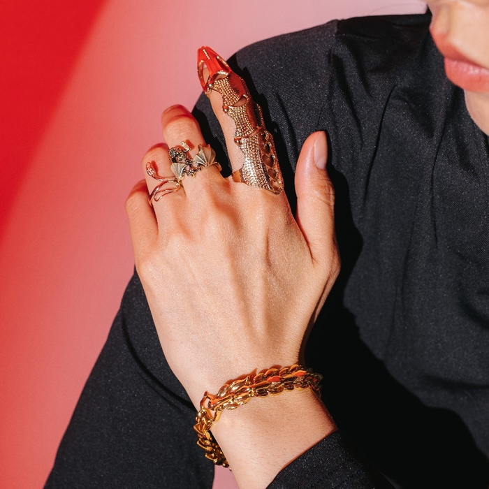 Браслет металл &laquo;Япония&raquo; отдыхающий дракон, цвет золото, 20 см