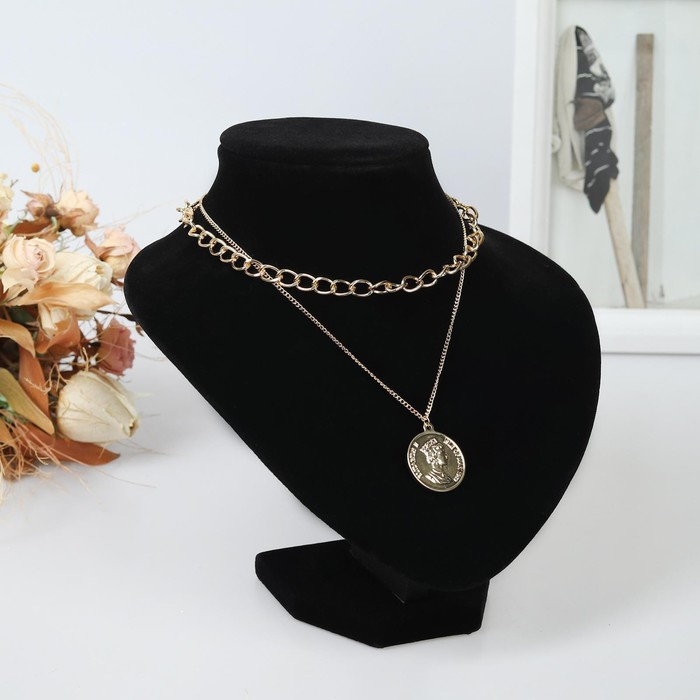 Бюст для украшений, 13&times;17&times;15,5 см, h=15,5 см, цвет чёрный