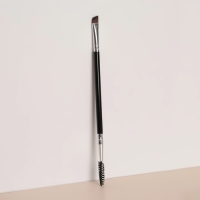 Кисть для макияжа, двусторонняя, с щёточкой, 18 (&plusmn; 1) см, цвет чёрный