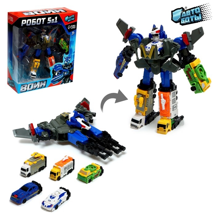 Робот &laquo;Воин&raquo;, трансформируется, собирается из 5 машинок