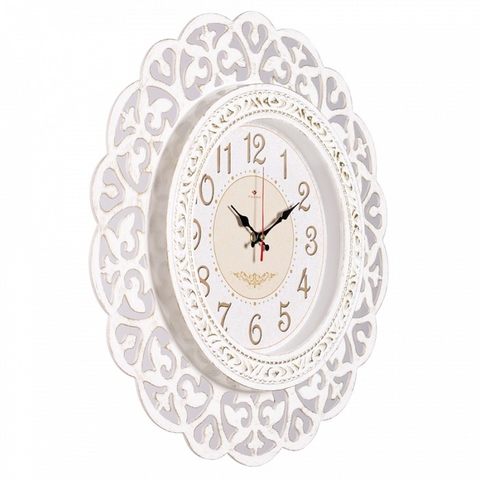 Часы настенные, интерьерные "Кружева", бесшумные, d-47 см