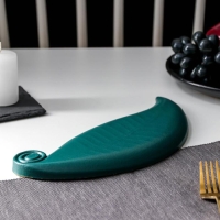 Блюдо для фруктов Доляна &laquo;Винтажный лист&raquo;, 27&times;10,5&times;1,5 см, цвет зелёный