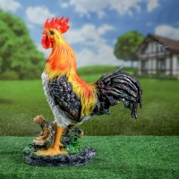 Садовая фигура из полистоуна &laquo;Петух на камне&raquo;, 42&times;32&times;13 см