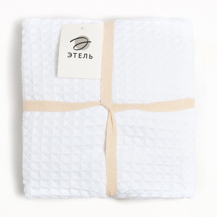 Набор для бани и ванной Этель &laquo;Вафля&raquo; полотенце 70*140 см+чалма 21*25 см, цв.белый