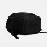 Рюкзак мужской со светоотражающими элементами, &laquo;Сакси&raquo;, 2 отдела на молниях, 4 наружных кармана, цвет чёрный/синий