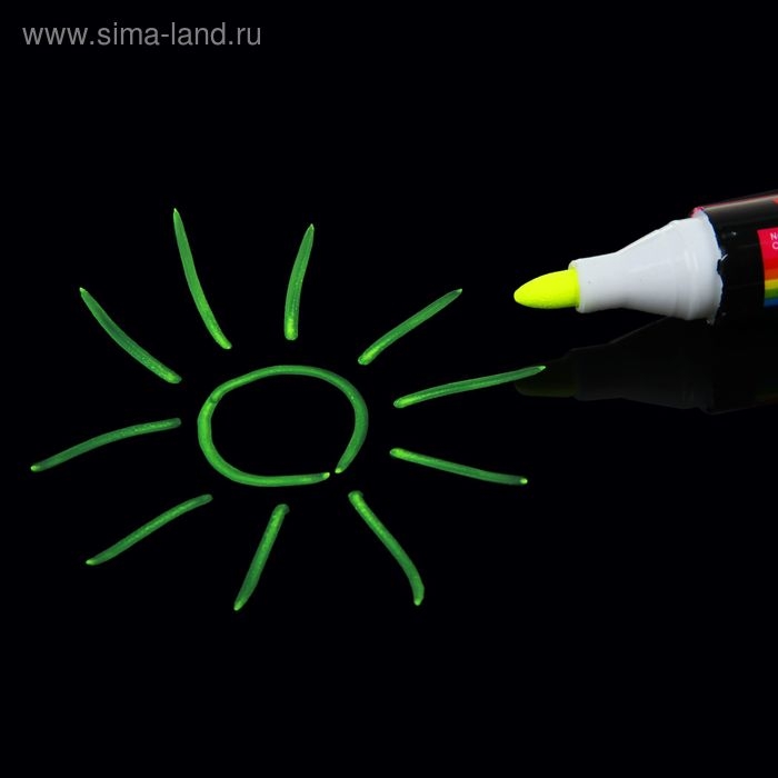 Маркер меловой для стекла, LED, на блистер, жёлтый Маркер меловой для стекла, LED, на блистер, жёлтый