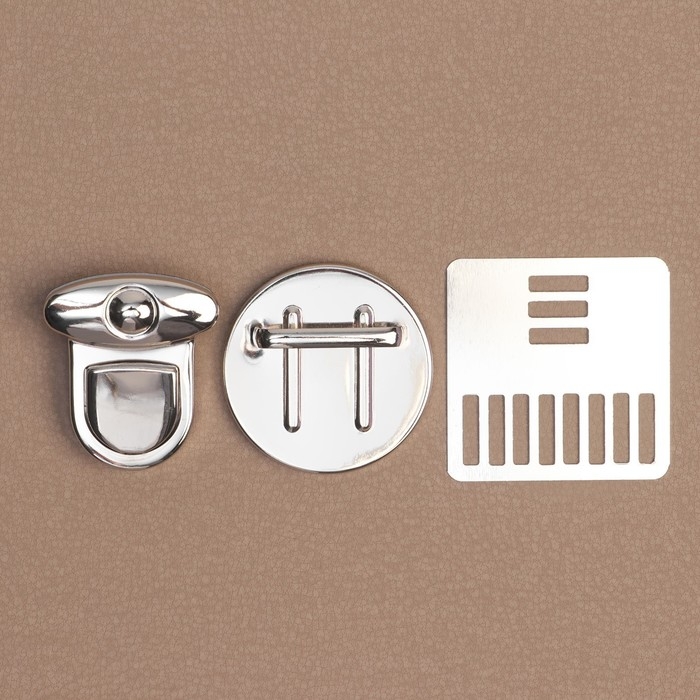 Застёжка для сумки, 3,8 &times; 3,8 см, цвет серебряный