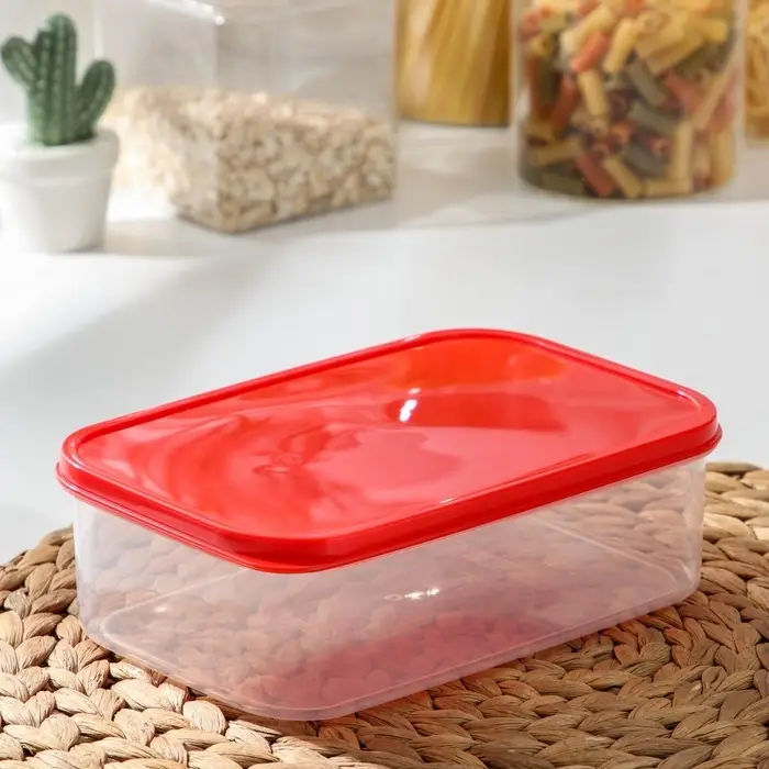 Контейнер пищевой Доляна, 1,2 л, цвет красный