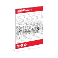 Бумага для черчения А3, 20 листов, блок 200 г/м&sup2;, ErichKrause, без рамки, в папке