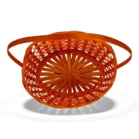 Набор корзин 3 шт 22х18x10 24х19x10 27х21x10 см ручка h=24/26/28 см оранжевый