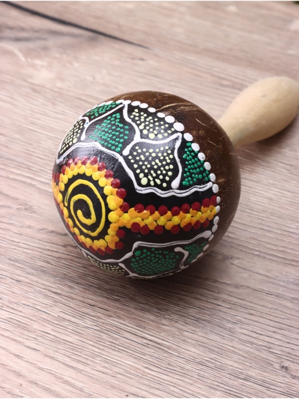 Сувенирный музыкальный инструмент "Маракас" махагон, кокос 10х10х20 см