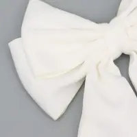 Бант для волос на заколке с лентами, белый, Коты аристократы