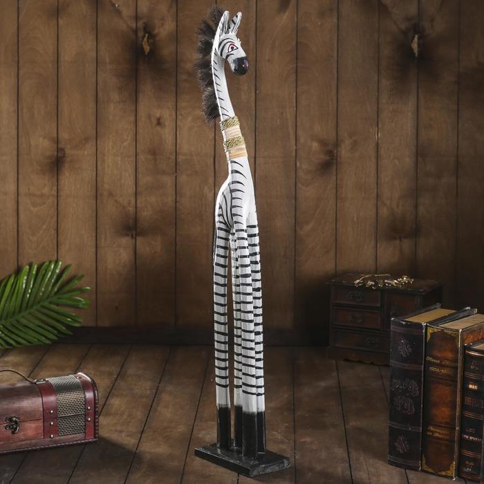 Сувенир дерево "Зебра с ошейником" 80 см