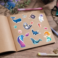 Наклейки детские в стикербуке «Морские жители», 8 листов, 12 х 18 см Наклейки детские в стикербуке «Морские жители», 8 листов, 12 х 18 см