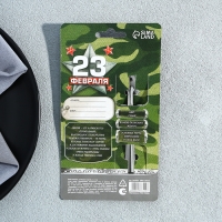 Ложка чайная с гравировкой с 23 Февраля &laquo;Сергей&raquo;, 3 х 14 см.