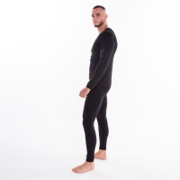 Термобельё мужское НАЧЁС (лонгслив, кальсоны), цвет чёрный, размер 46-48