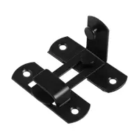 Шпингалет накладной ТУНДРА, угловой, 60&times;43 мм, черный