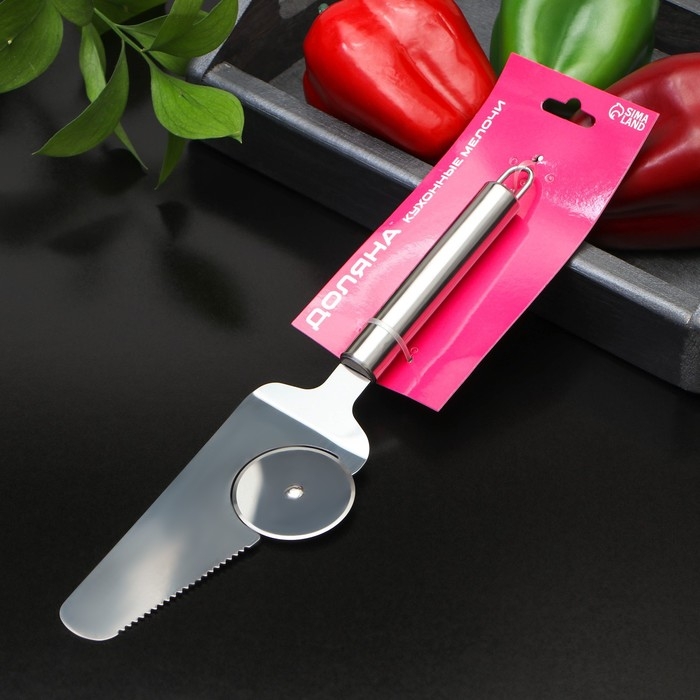 Нож - лопатка для пиццы Доляна «Металлик», 27 см, 410 сталь, цвет серебристый Нож - лопатка для пиццы Доляна «Металлик», 27 см, 410 сталь, цвет серебристый