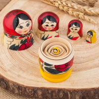 Матрёшка &laquo;Лада&raquo;, красный платок, 5 кукольная, 12 см