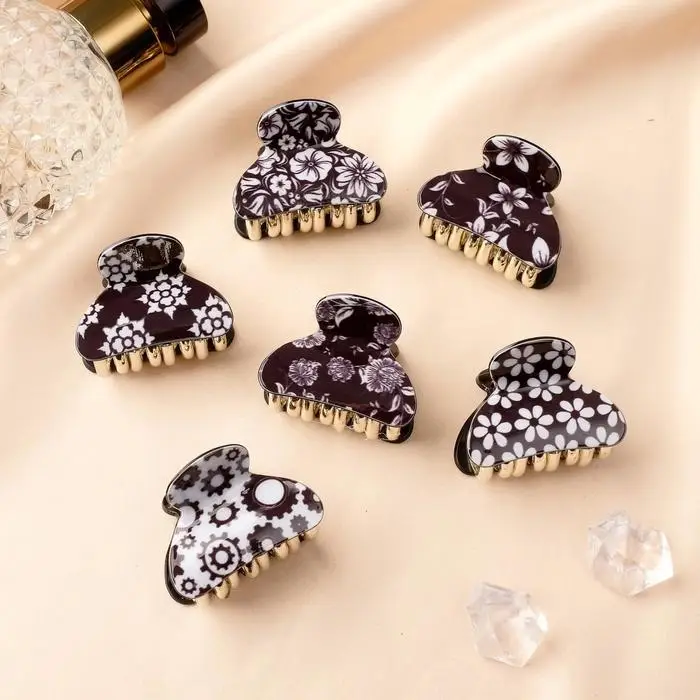 Крабик для волос &laquo;Шёлк&raquo;, цветы, 4&times;2.5 см, МИКС