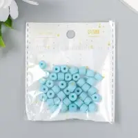 Бусины для творчества пластик цилиндр "Цвет неба" набор 20 гр 0,6х0,6х0,5 см