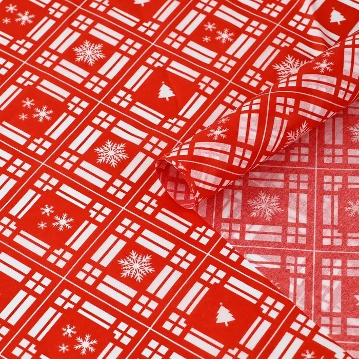 Упаковочная бумага на новый год тишью &laquo;Тёплого праздника&raquo;, 50 х 70 см