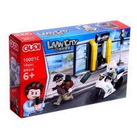 Конструктор блочный для мальчиков Полиция &laquo;Погоня на мотоцикле&raquo;, 106 деталей