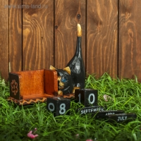 Календарь настольный &laquo;Тёмная кошка&raquo;, 20.5&times;8.5&times;13.5 см, дерево