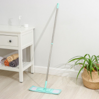 Швабра для мытья пола плоская Доляна, насадка из микрофибры 40&times;10 см, телескопическая стальная ручка 68(122) см