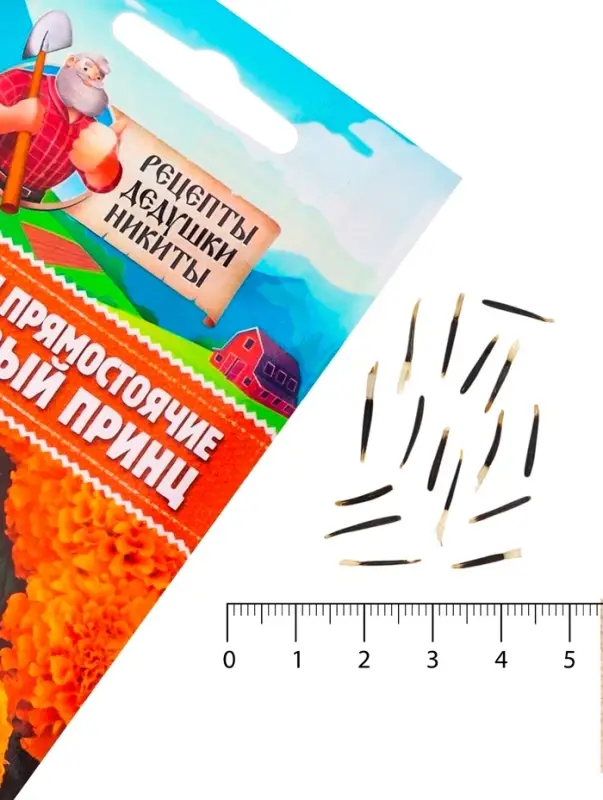 Семена цветов Бархатцы прямостоячие "Оранжевый принц", 0,3 г