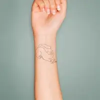 Переводная тату на тело чёрная &laquo;Кошки-мышки&raquo;, 6&times;6 см