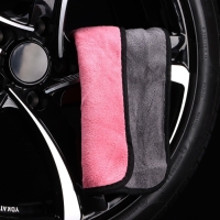 Тряпка для мытья авто, CARTAGE, микрофибра, 800 г/м&sup2;, 30&times;40 cм, розово-серая