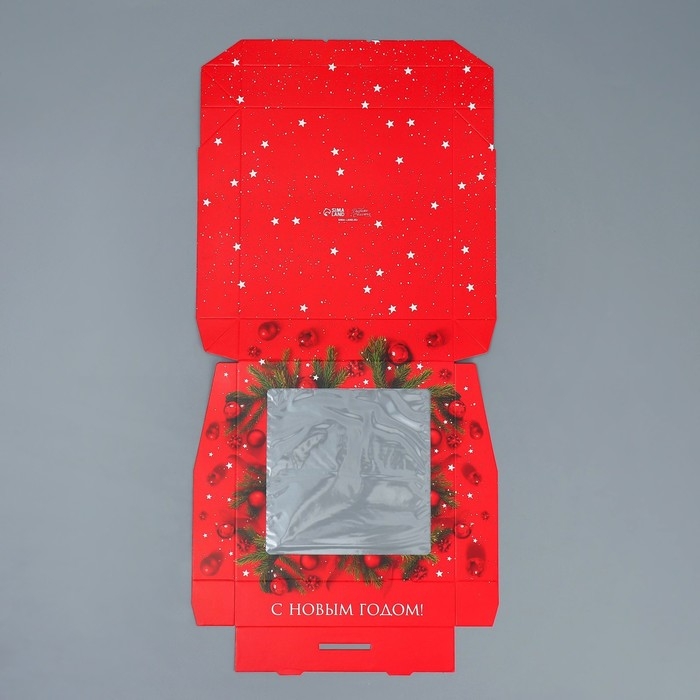 Коробка складная &laquo;С Новым годом&raquo;, 20 х 20 х 4 см