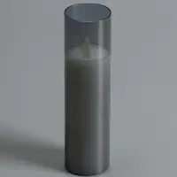 Светодиодная свеча "Серебристая" 18х5.5 см, AAx2 (не в компл.), Т/БЕЛЫЙ