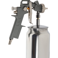 Краскораспылитель пневматический ТУНДРА, до 4 бар, сопло 1.5 мм, нижний бачок 1 л