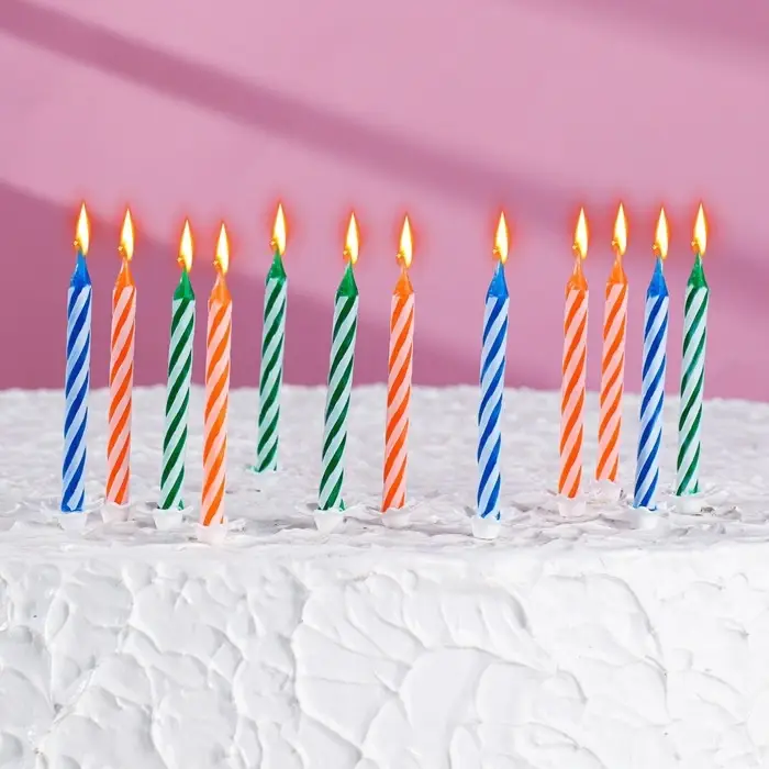 Свечи в торт &laquo;Спираль&raquo;, 8 см, классические, микс