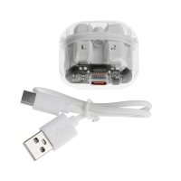 Наушники беспроводные Y89, TWS, вкладыши, BT 5.3 , 30/300 мАч, прозрачные, белые Наушники беспроводные Y89, TWS, вкладыши, BT 5.3 , 30/300 мАч, прозрачные, белые