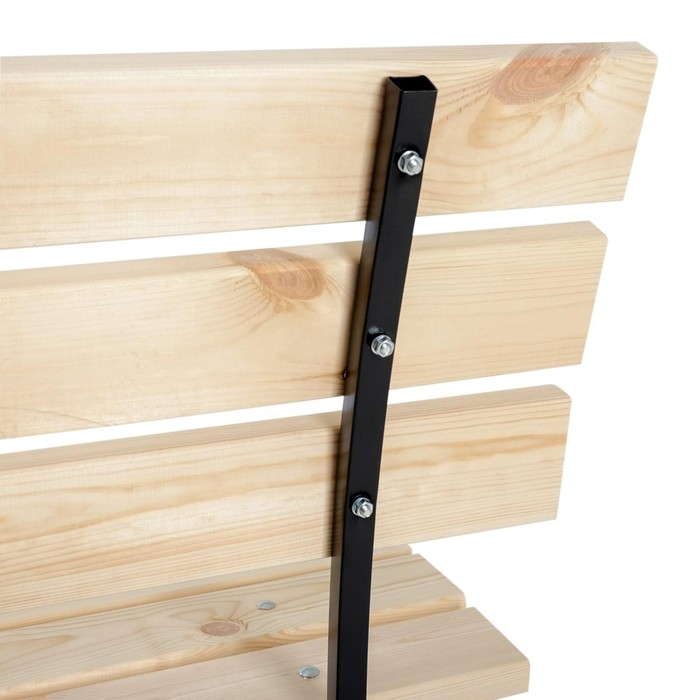 Садовая скамейка из сосны со спинкой Садовая скамейка из сосны со спинкой "LAKSI" дерево, металлический каркас, 36х120х82см