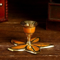 Подсвечник "Пустынный цветок" латунь, 12х12х6 см